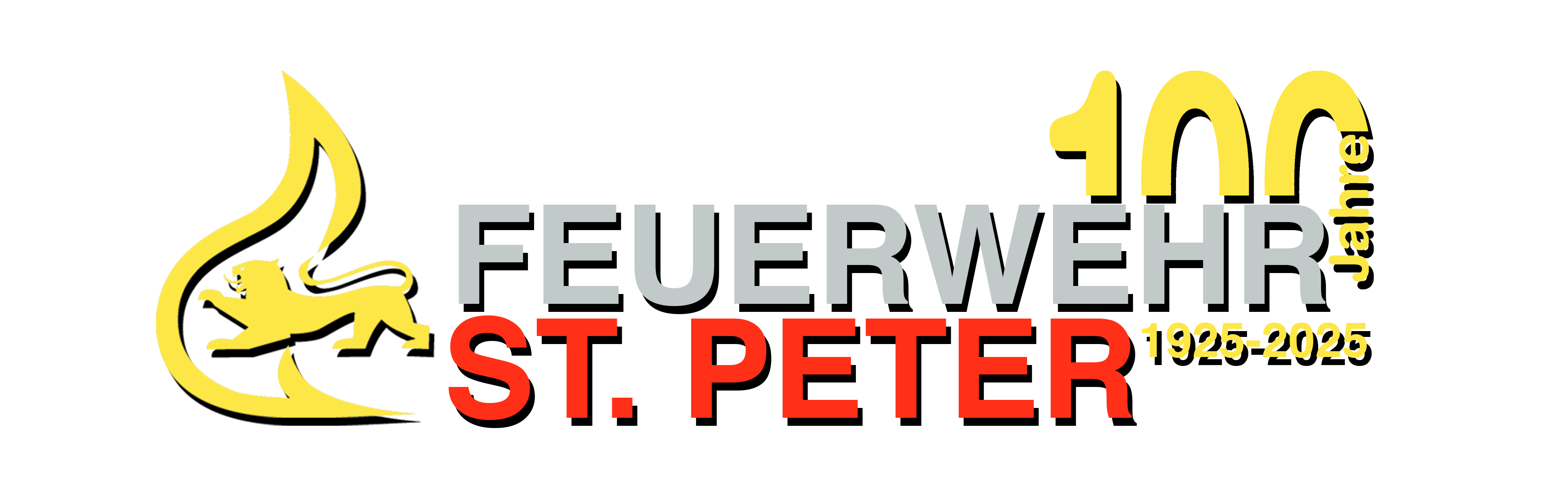Banner der Freiwilligen Feuerwehr St. Peter zur 100-Jahr-Feier